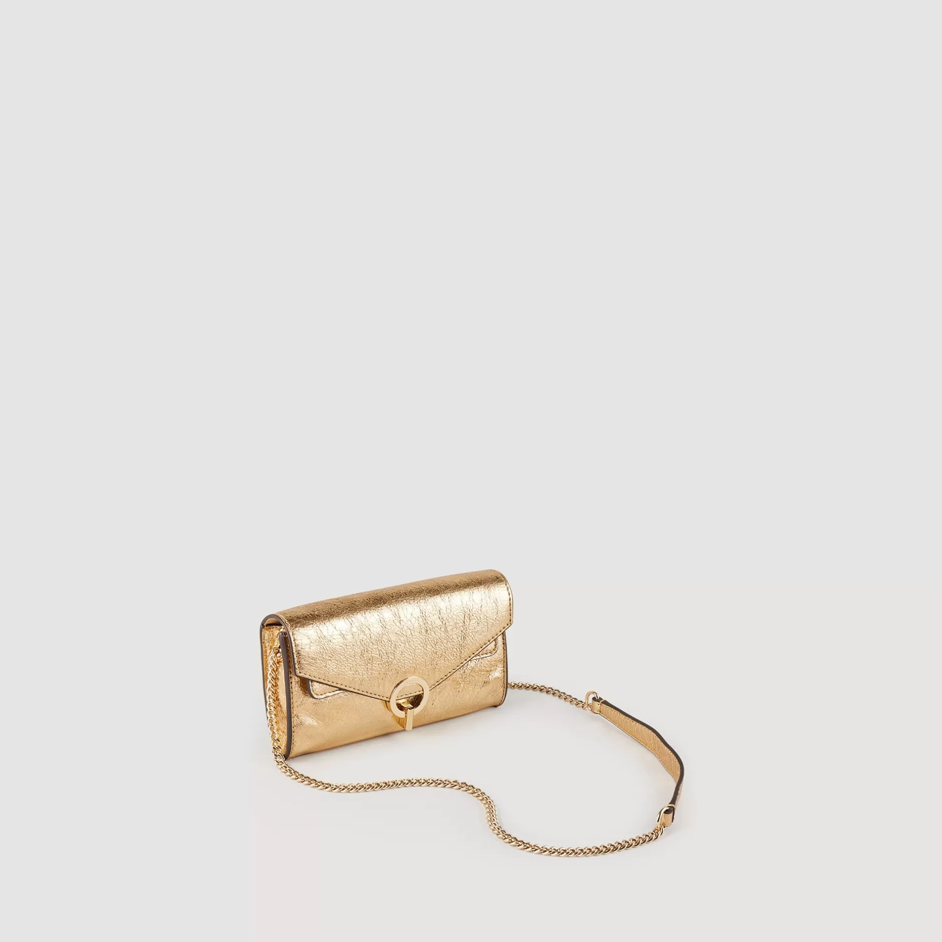 Best Sale Sandro Sac Pochette En Cuir Dé Or