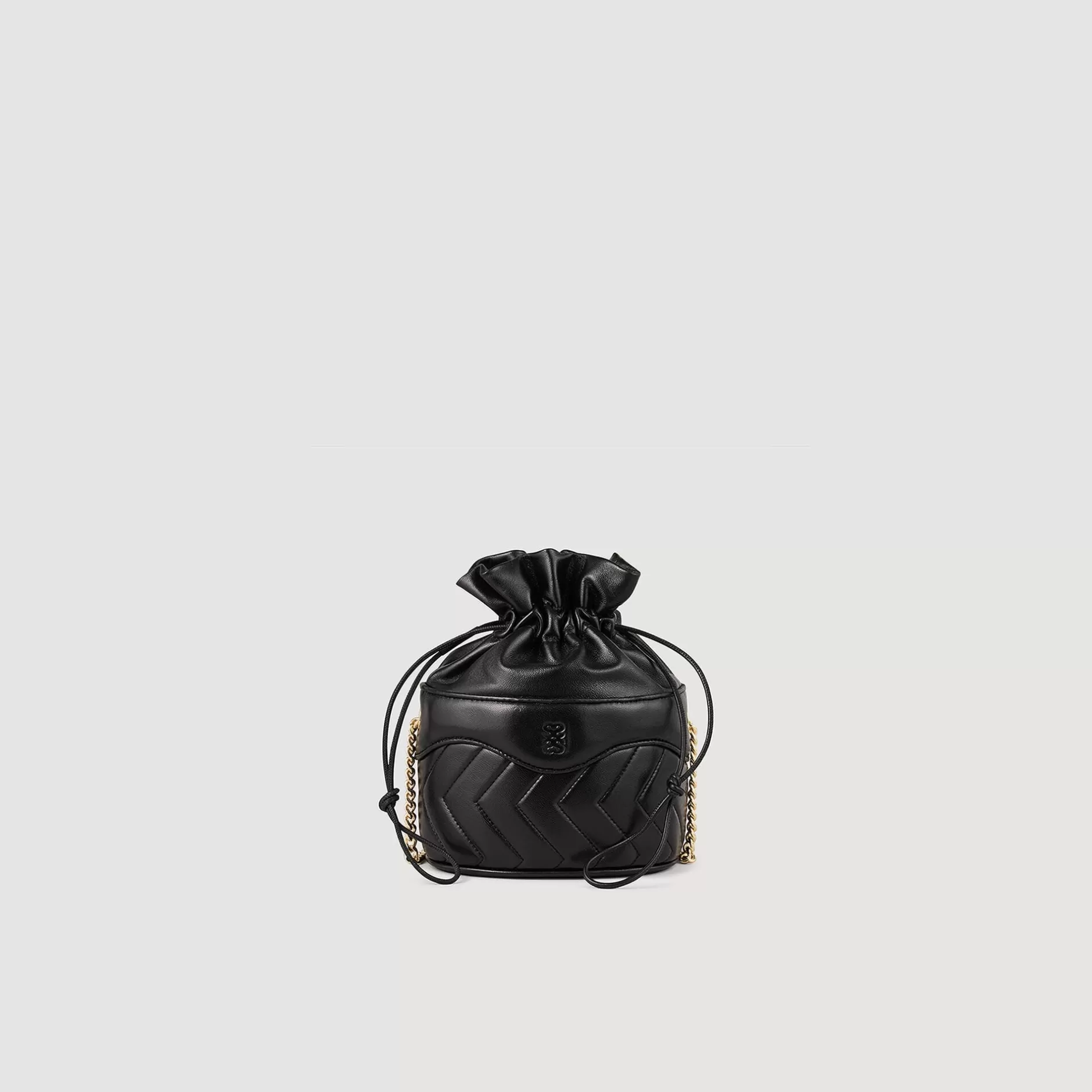 Cheap Sandro Sac Seau Le Bonbon En Cuir Matelassé Noir