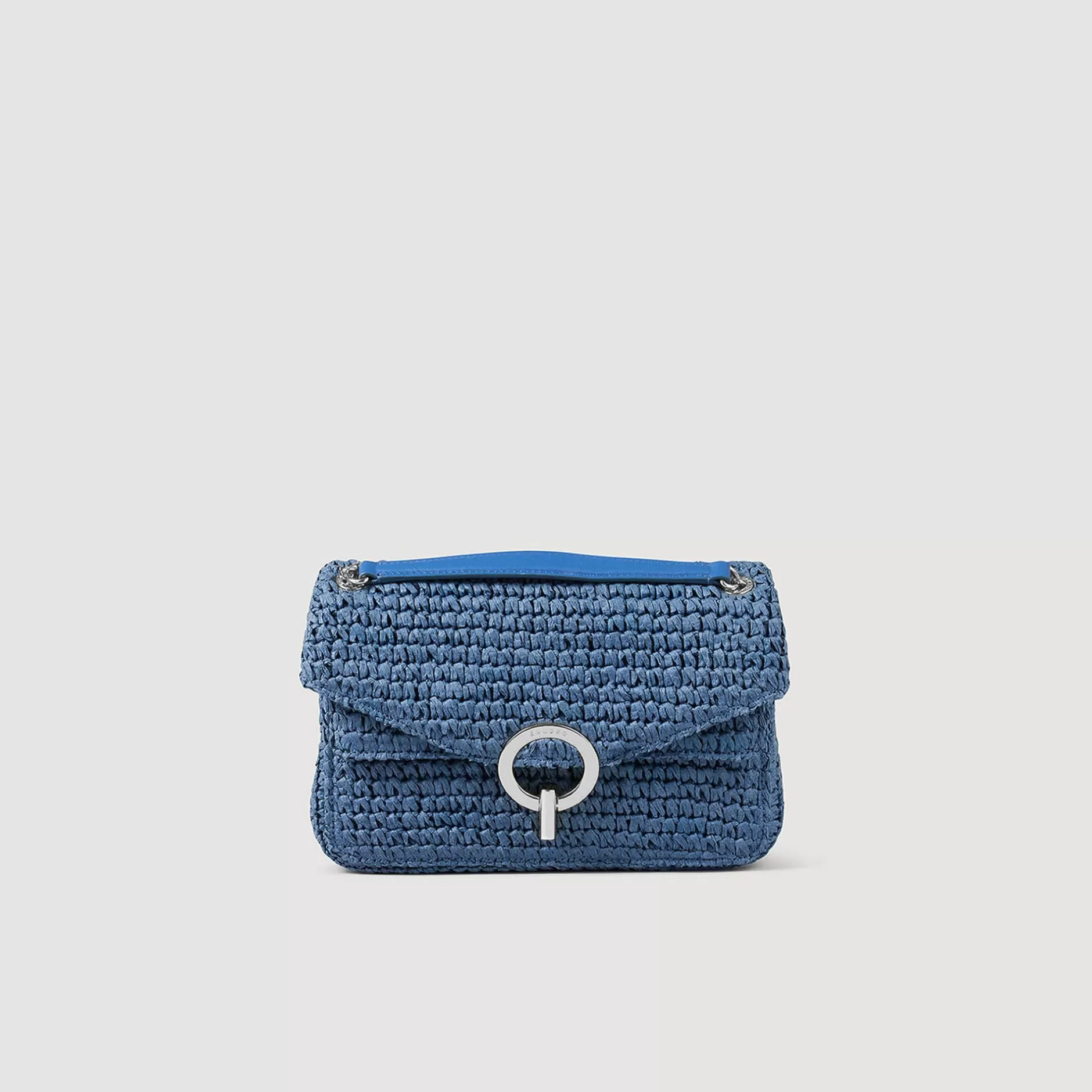 Hot Sandro Sac YZA En Raphia Bleu