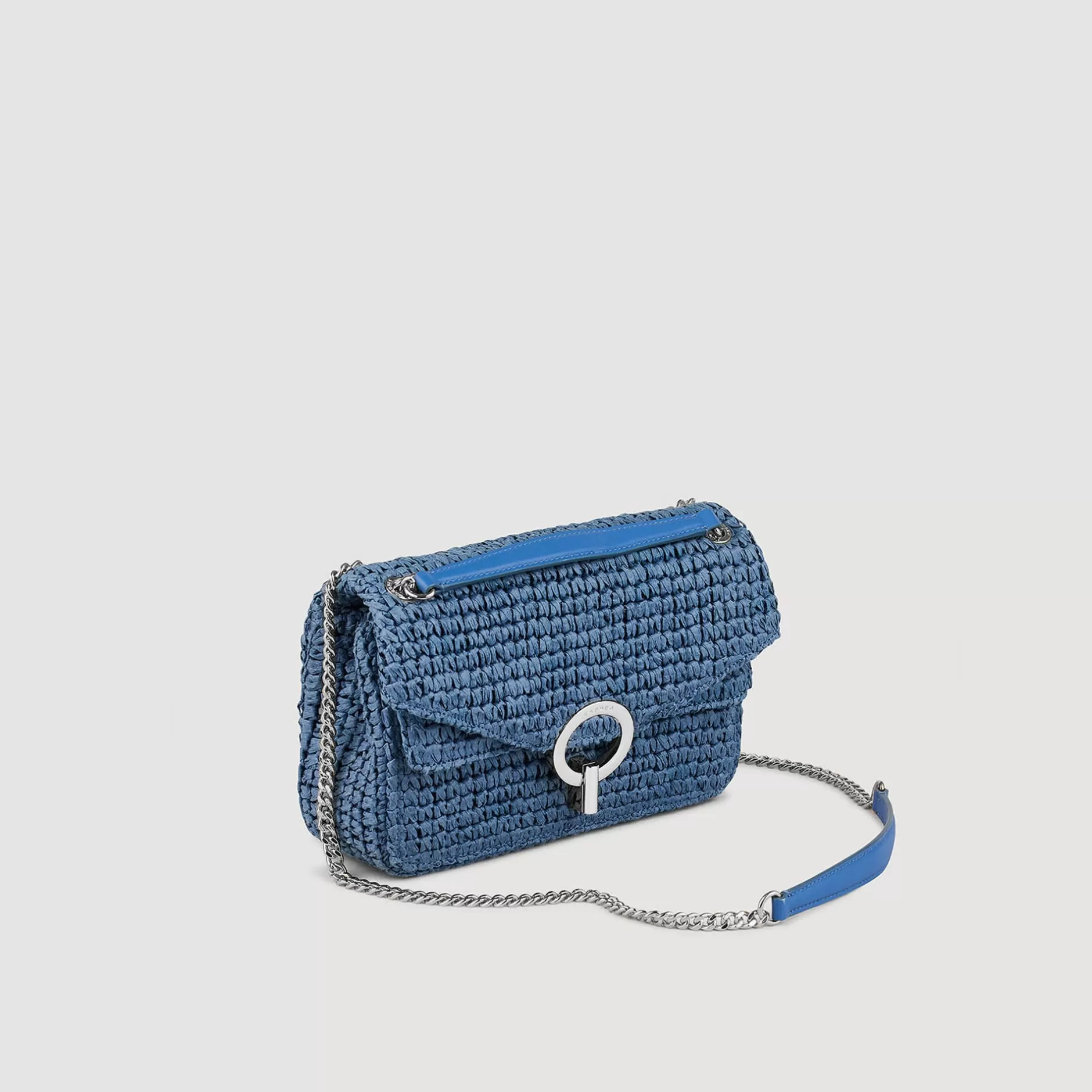 Hot Sandro Sac YZA En Raphia Bleu