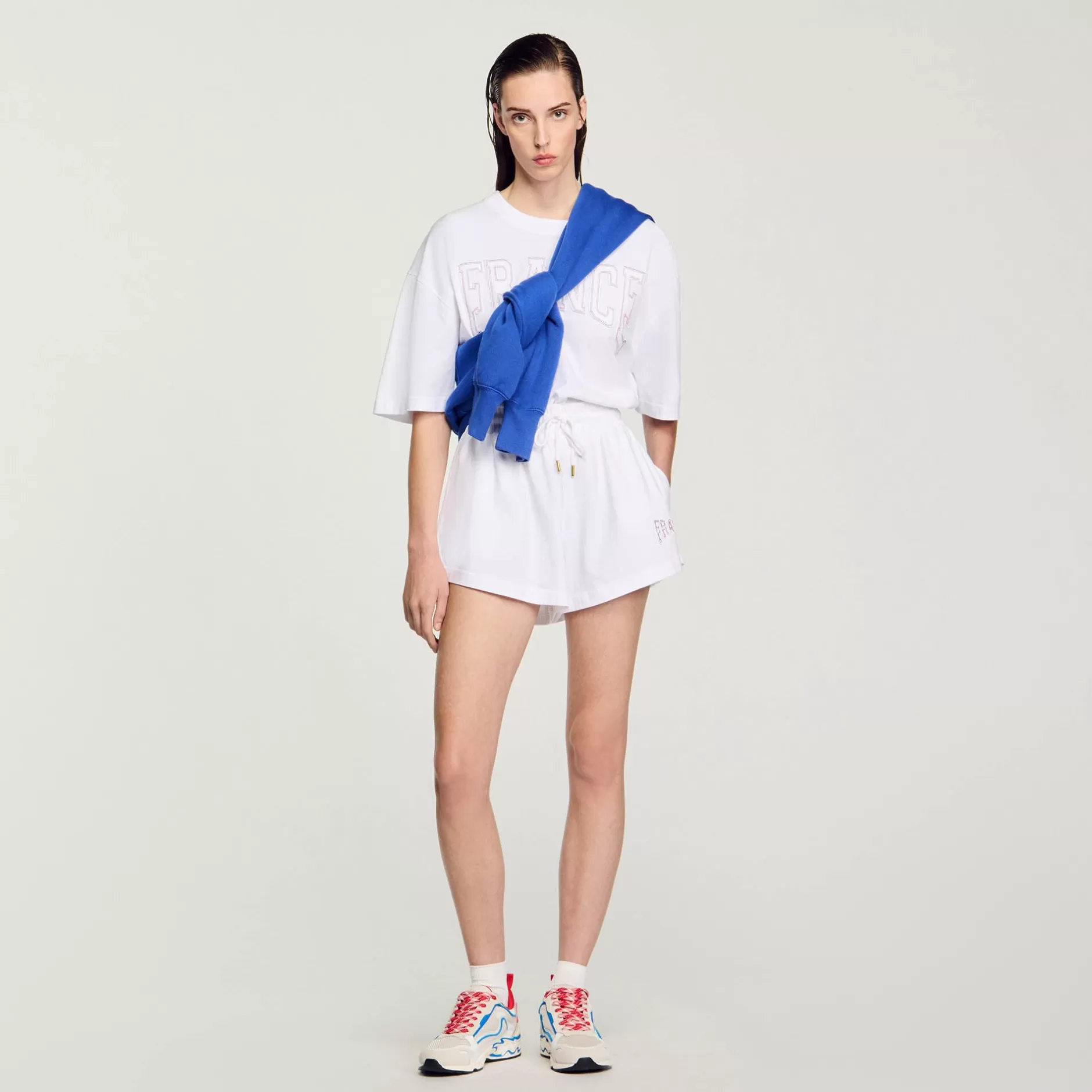 Cheap Sandro Short Boxer Imprimé France blanc