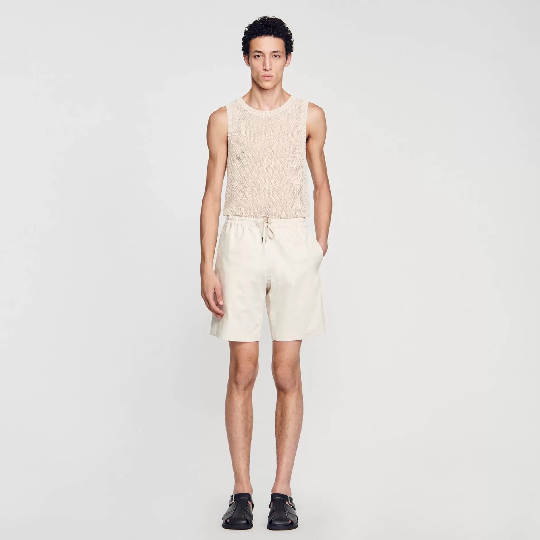 Cheap Sandro Short En Coton Beige Clair