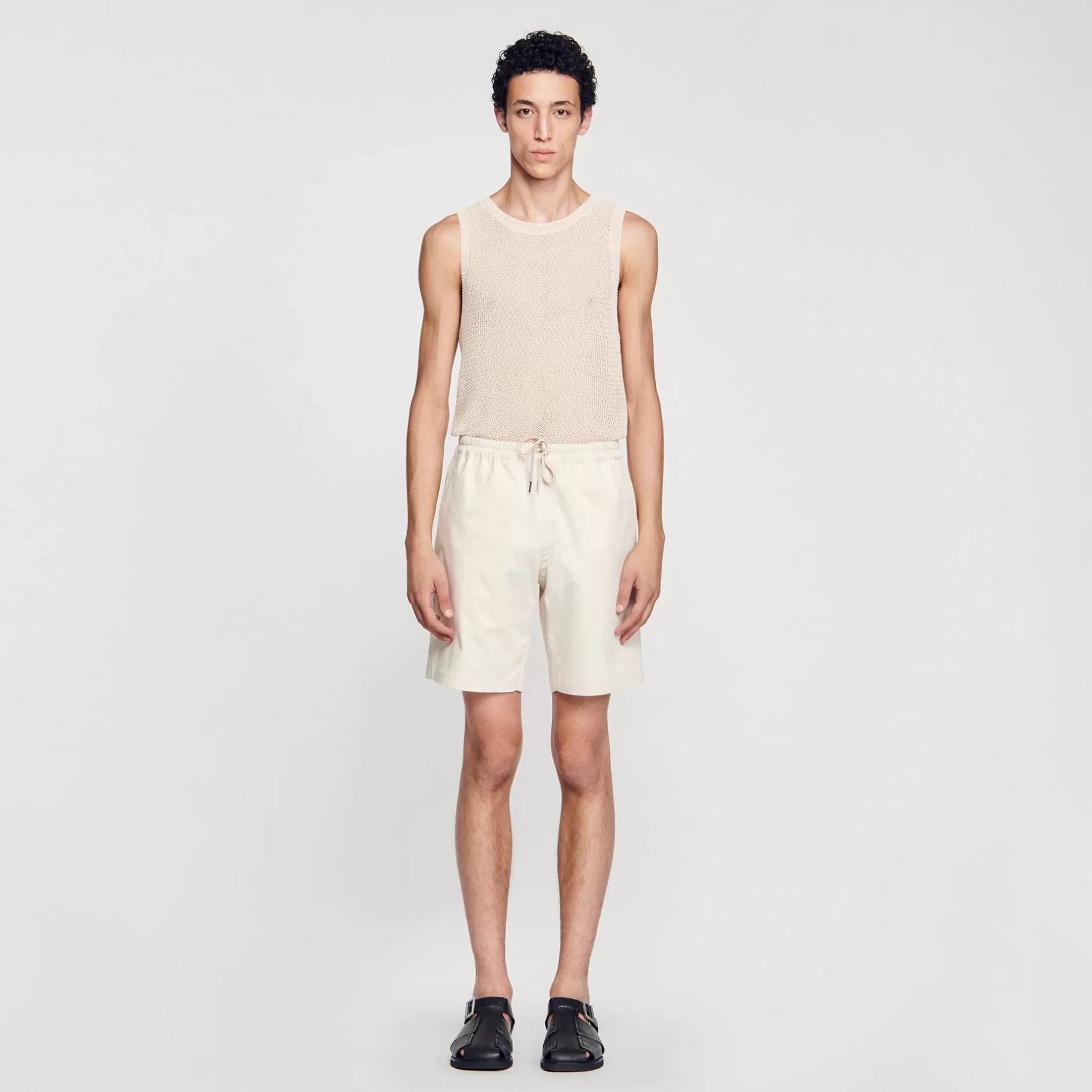 Cheap Sandro Short En Coton Beige Clair