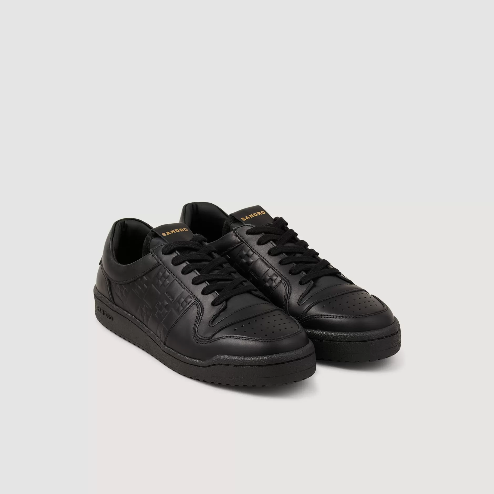 Cheap Sandro Sneakers Basses En Cuir Noir