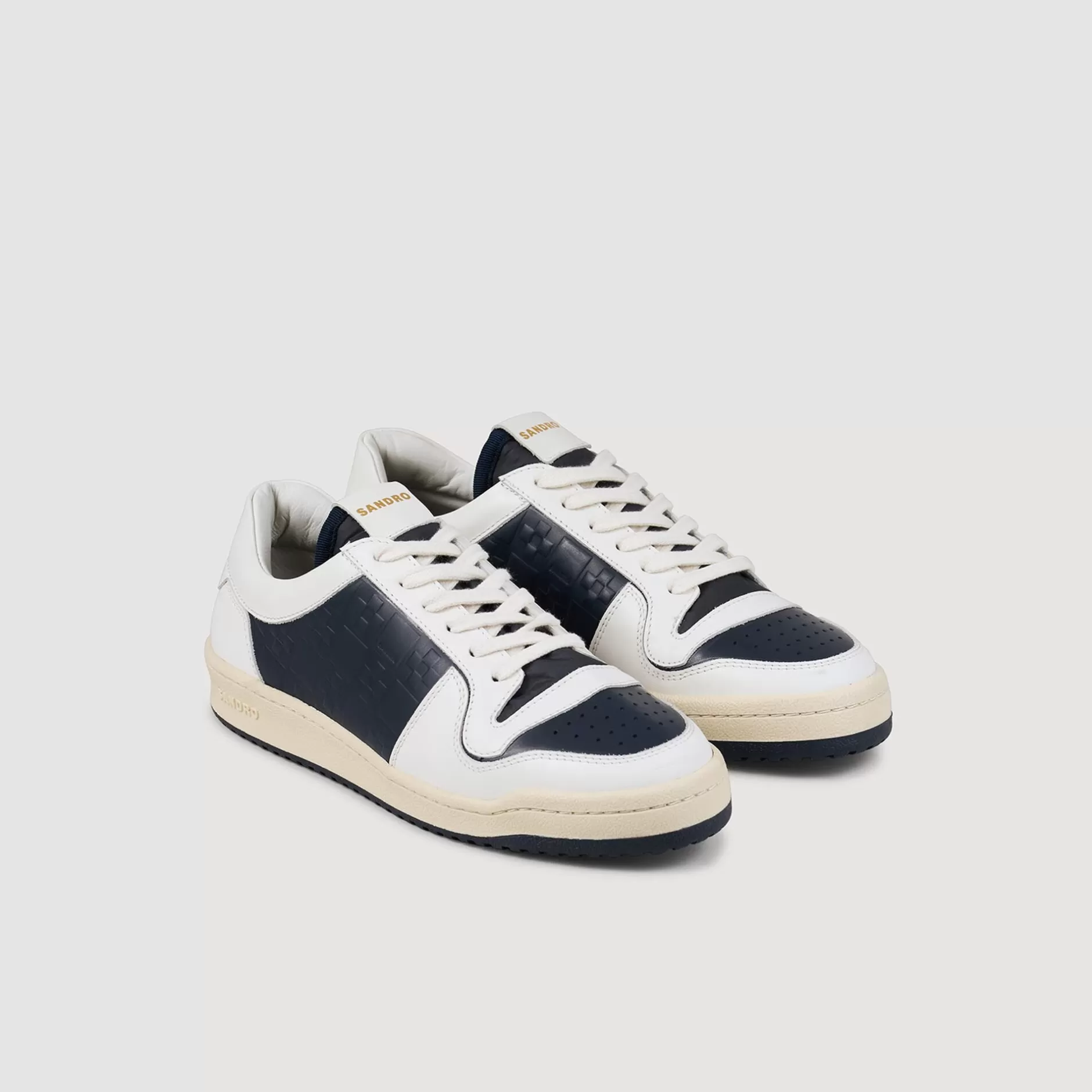 New Sandro Sneakers Basses En Cuir Marine