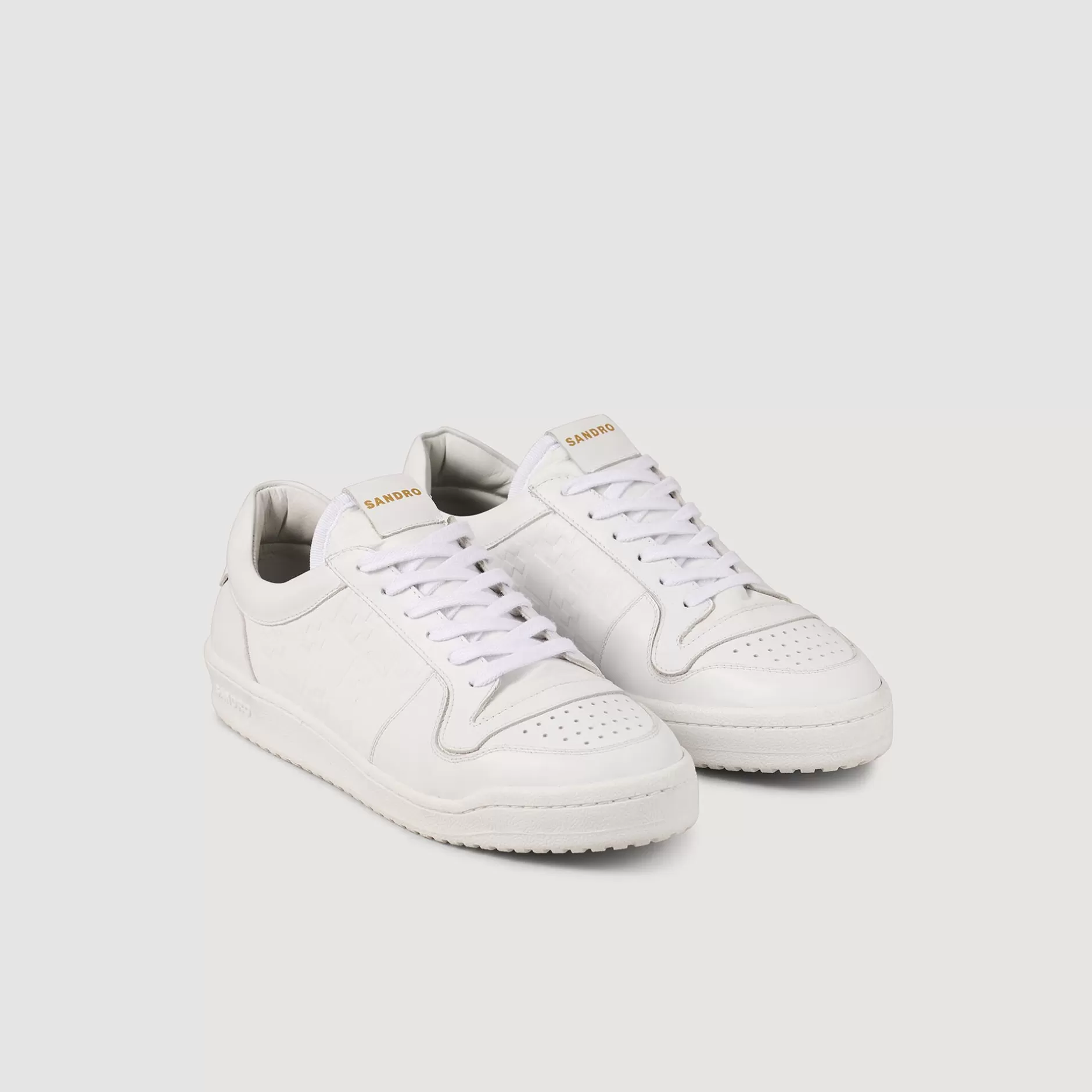 Sale Sandro Sneakers Basses En Cuir blanc