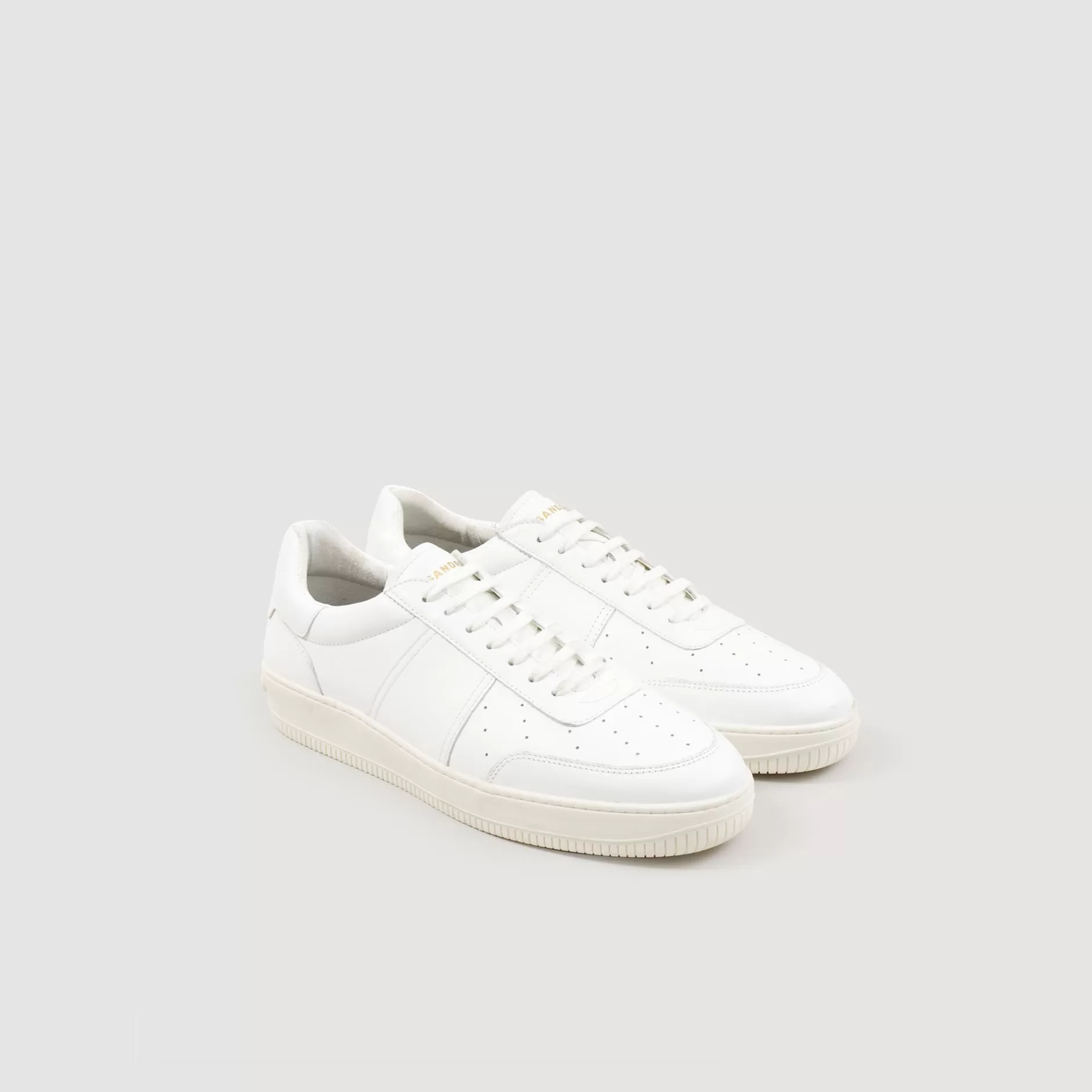 Cheap Sandro Sneakers En Cuir De Tannerie Certifiée blanc