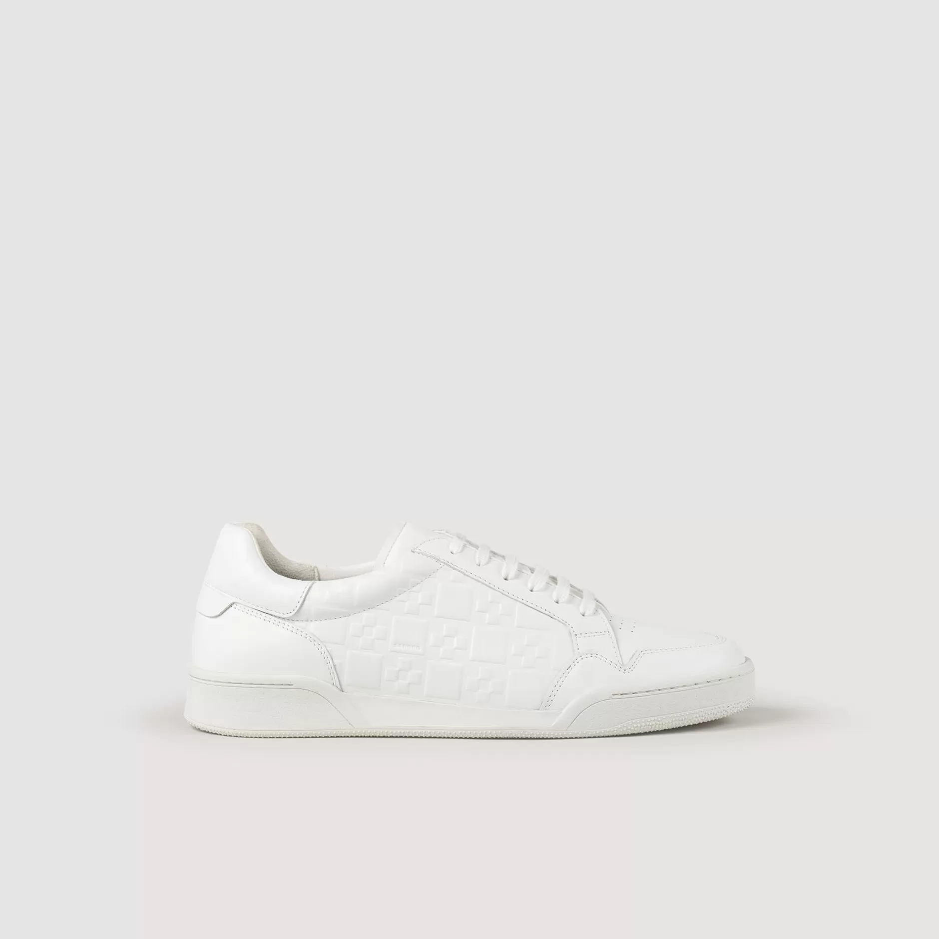 Store Sandro Sneakers En Cuir Embossé Square Cross blanc