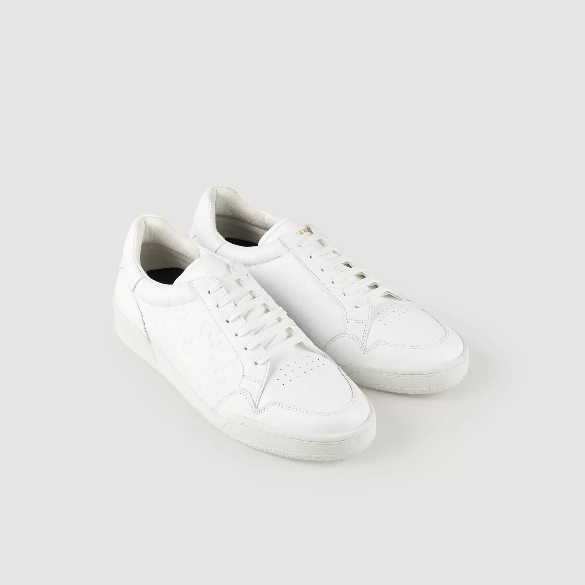 Store Sandro Sneakers En Cuir Embossé Square Cross blanc