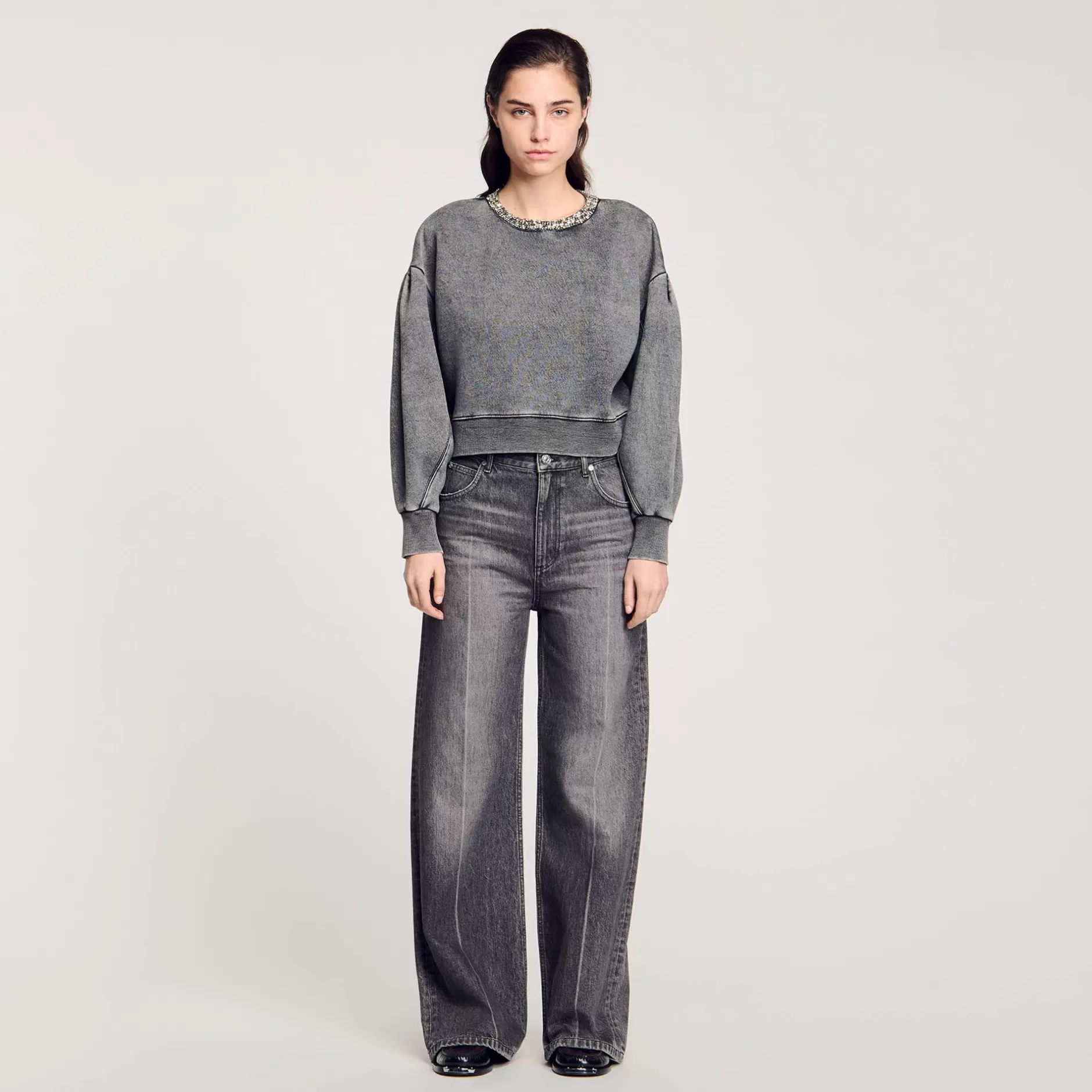 Flash Sale Sandro Sweat à Col Bijoux Gris