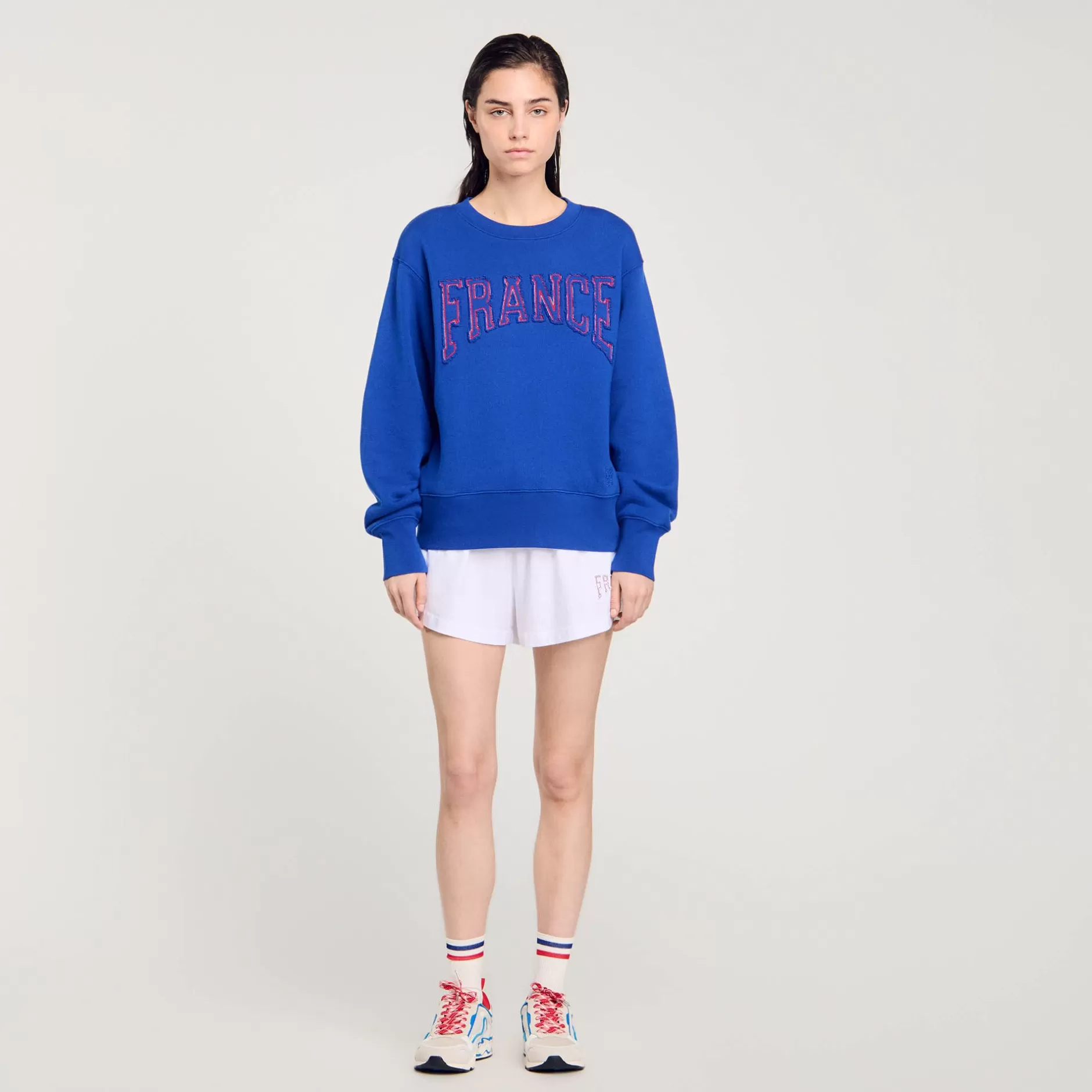 Discount Sandro Sweat Brodé France Bleu