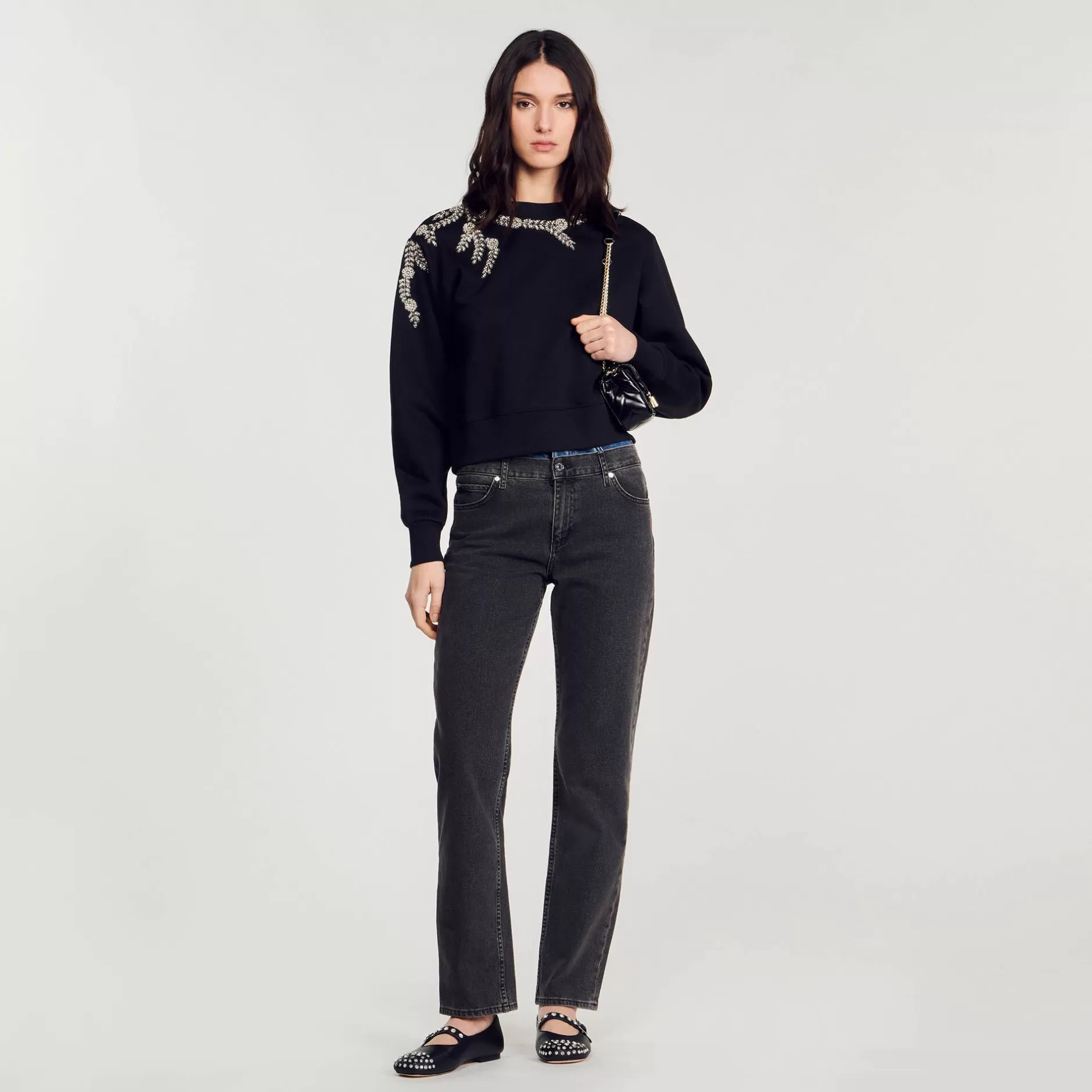 Clearance Sandro Sweatshirt Bijou Noir