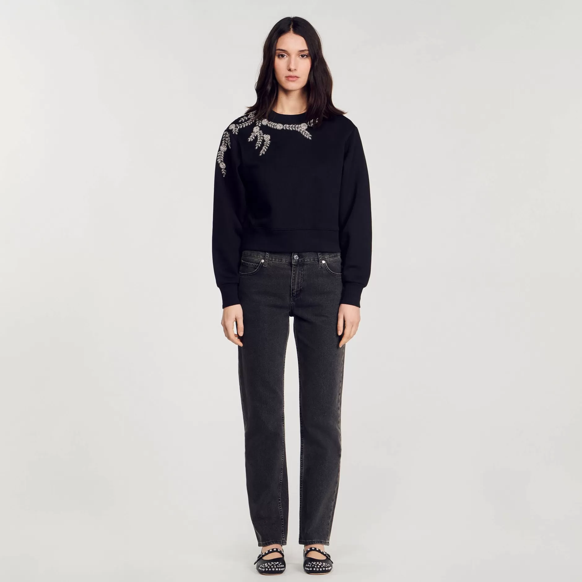 Clearance Sandro Sweatshirt Bijou Noir