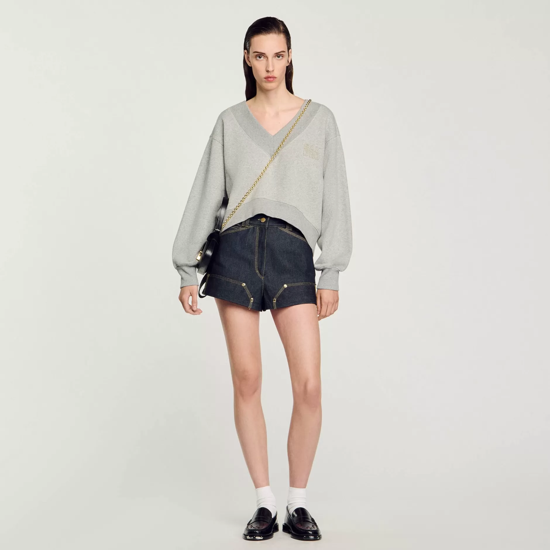 Flash Sale Sandro Sweatshirt Court Gris