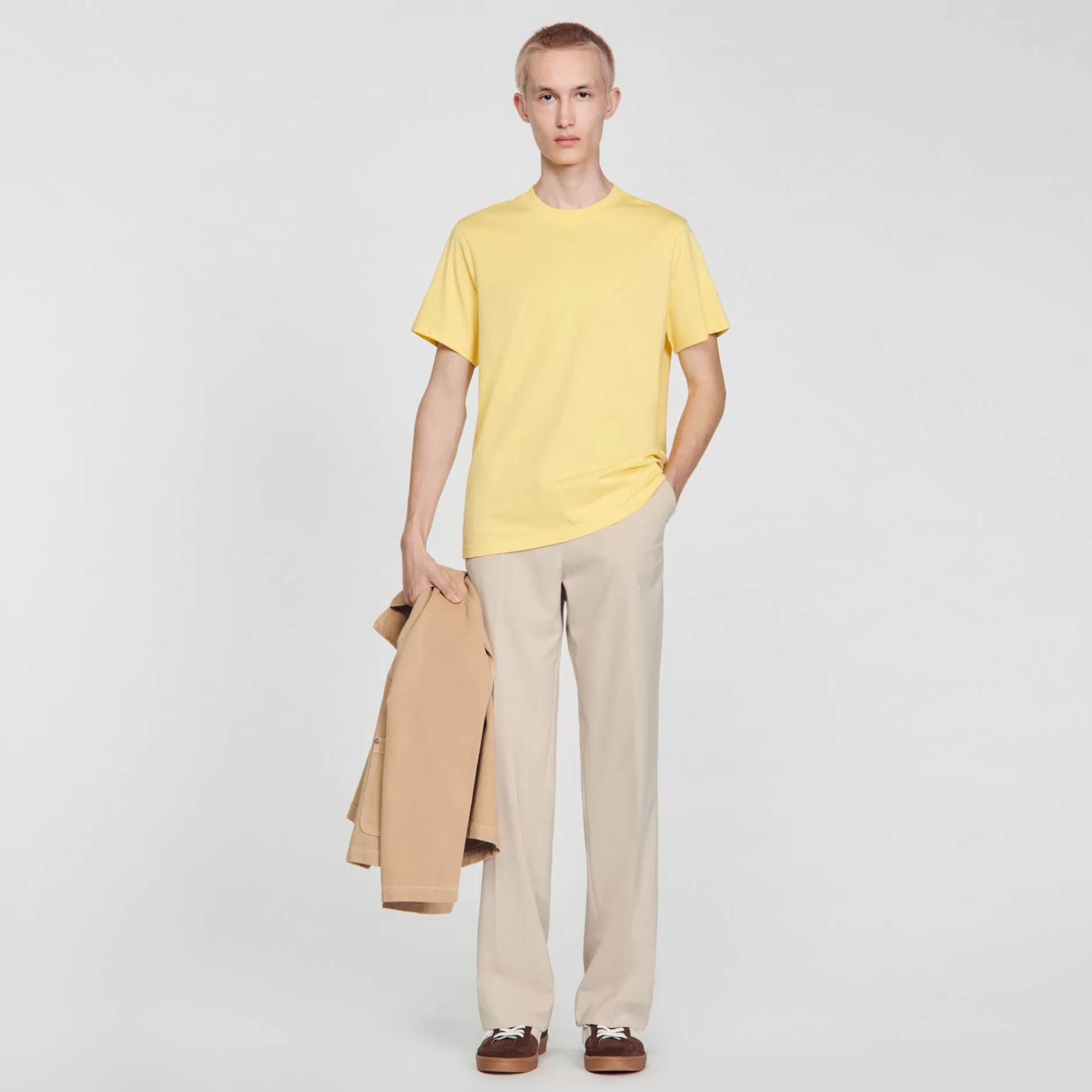 Store Sandro Tee-shirt à Manches Courtes Jaune citron