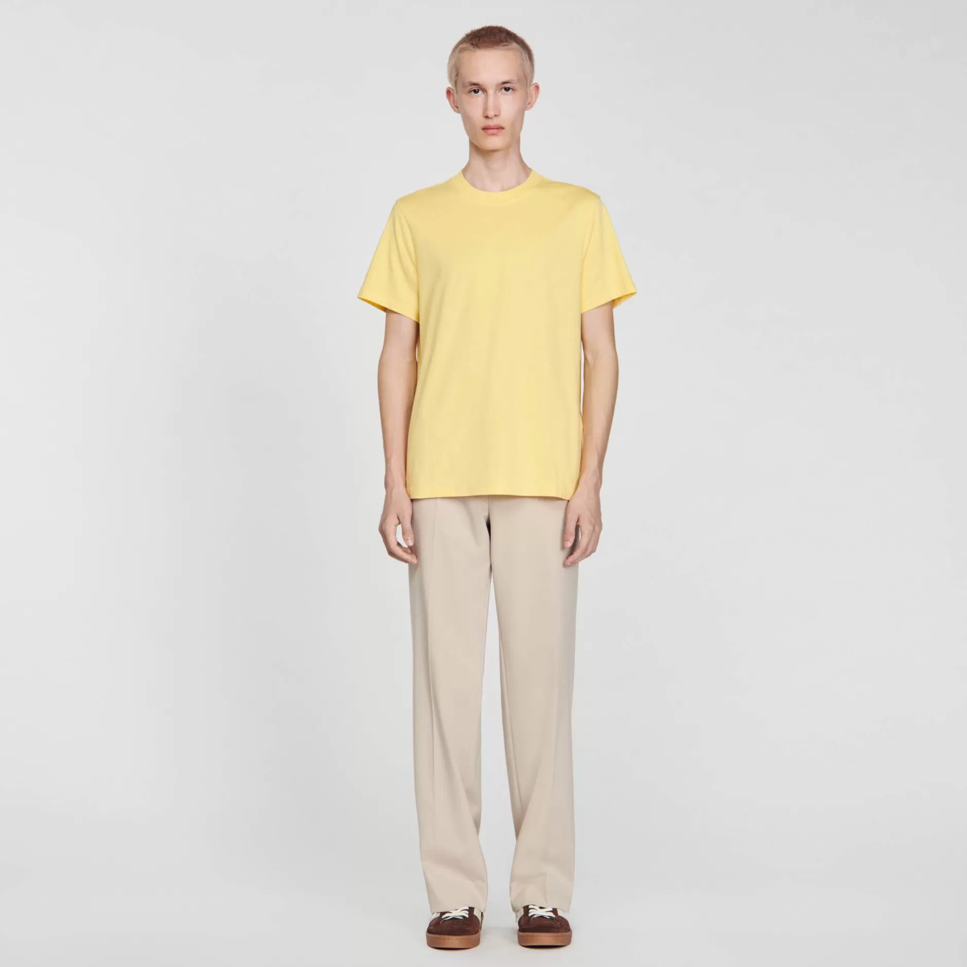 Store Sandro Tee-shirt à Manches Courtes Jaune citron