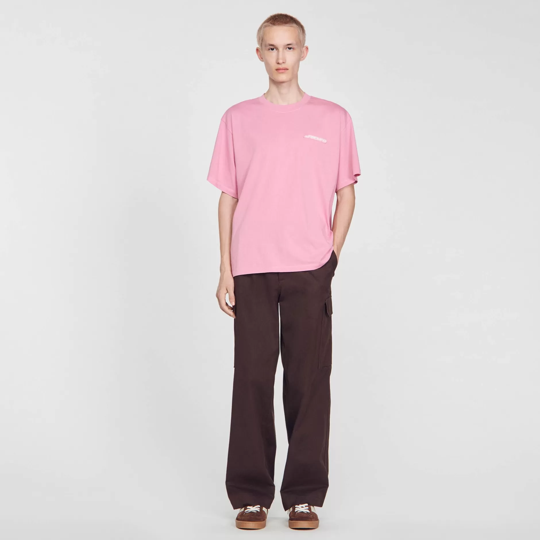 Clearance Sandro Tee-shirt En Coton Rose