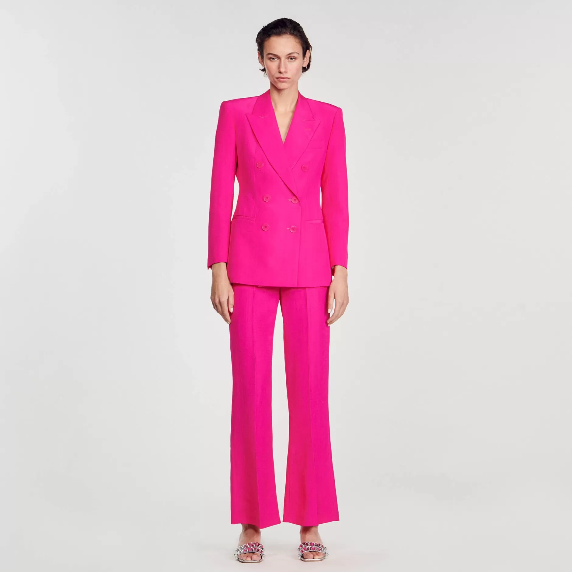 Cheap Sandro Veste à Boutonnage Croisé Fushia